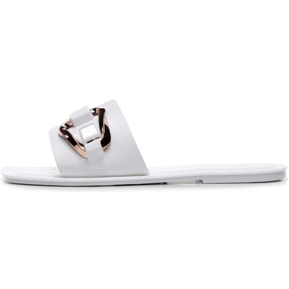 White sandals with gold detail - Picture 5 of 7